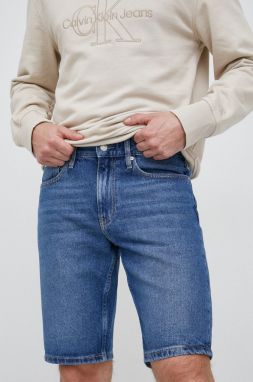 Rifľové krátke nohavice Calvin Klein Jeans pánske