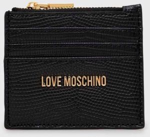 Puzdro na karty Love Moschino čierna farba