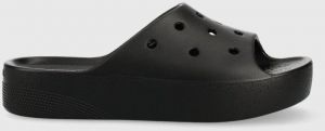 Šľapky Crocs Classic Platform Slide dámske, čierna farba, na platforme, 208180