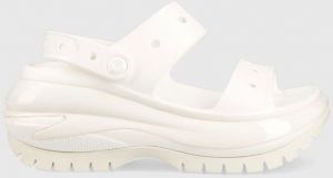 Šľapky Crocs Classic Mega Crush Sandal dámske, biela farba, na platforme, 207989