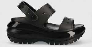 Šľapky Crocs Classic Mega Crush Sandal dámske, čierna farba, na platforme, 207989