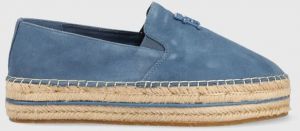 Semišové espadrilky Tommy Hilfiger TH SUEDE FLATFORM ESPADRILLE na platforme, FW0FW07069