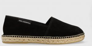 Semišové espadrilky Karl Lagerfeld KAMINO čierna farba, KL70102