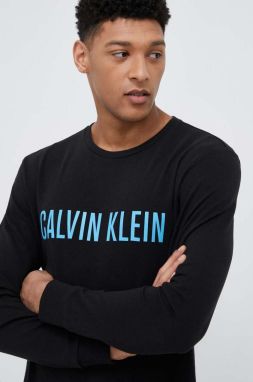 Mikina s kapucňou Calvin Klein Underwear čierna farba, vzorovaná