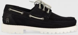 Semišové mokasíny Tommy Hilfiger TH BOAT SHOE CLASSIC NUBUCK pánske, tmavomodrá farba, FM0FM04447