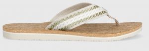 Žabky Tommy Hilfiger TH CORK SANDAL dámske, biela farba, na plochom podpätku, FW0FW07145