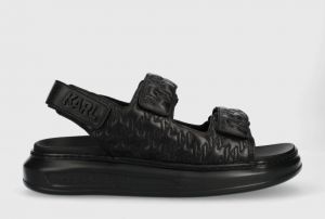 Kožené sandále Karl Lagerfeld KAPRI MENS pánske, čierna farba, KL52503