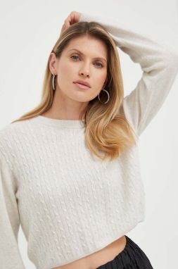 Kašmírový sveter Custommade Trina béžová farba, tenký