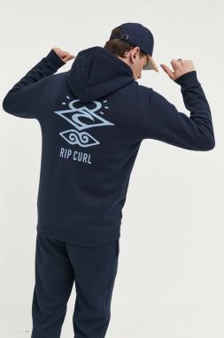 Mikina Rip Curl pánska, tmavomodrá farba, s kapucňou, s potlačou