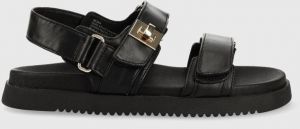 Kožené sandále Steve Madden Mona dámske, čierna farba, SM11002535