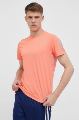 Bežecké tričko adidas Performance Own The Run oranžová farba, s potlačou