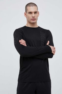 Tréningové tričko s dlhým rukávom Hummel Topaz čierna farba, s potlačou