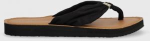 Žabky Tommy Hilfiger TH ELEVATED BEACH SANDAL dámske, čierna farba, na plochom podpätku, FW0FW06985