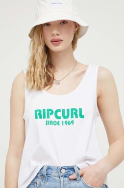 Bavlnený top Rip Curl biela farba