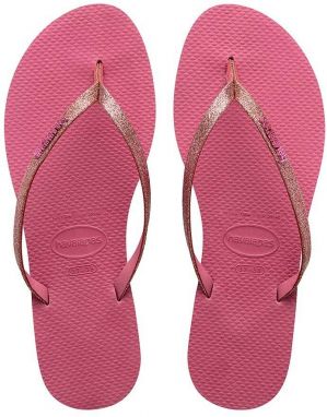 Žabky Havaianas YOU GLITTER dámske, ružová farba, na plochom podpätku, 4148041.1750