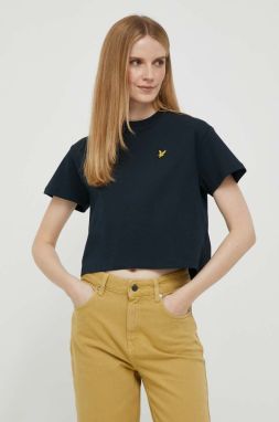 Bavlnené tričko Lyle & Scott tmavomodrá farba