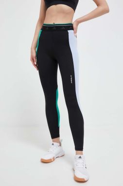 Tréningové legíny adidas Performance Techfit Colorblock čierna farba, vzorované