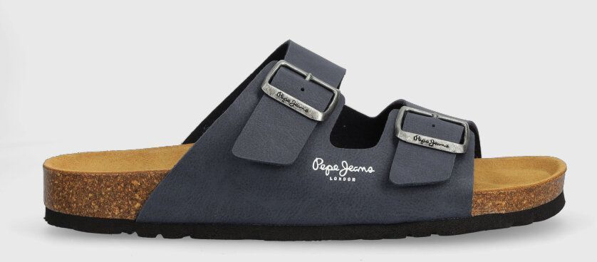 Šľapky Pepe Jeans BIO pánske, tmavomodrá farba, PMS90110