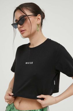 Bavlnené tričko Nicce čierna farba