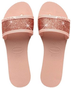 Šľapky Havaianas YOU ANGRA GLITTER dámske, ružová farba, 4148294.0076