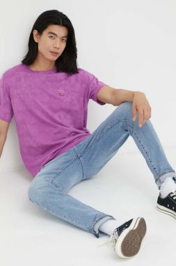 Bavlnené tričko Levi's fialová farba, vzorované