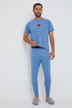 Pyžamové nohavice HUGO pánske, vzorovaná
