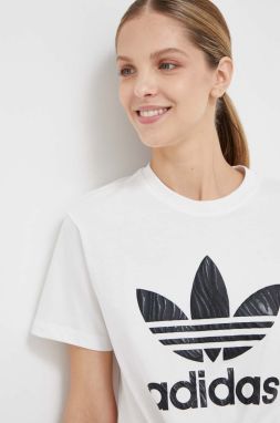 Bavlnené tričko adidas Originals béžová farba