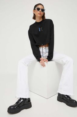 Mikina Karl Lagerfeld Jeans dámska, čierna farba, s potlačou