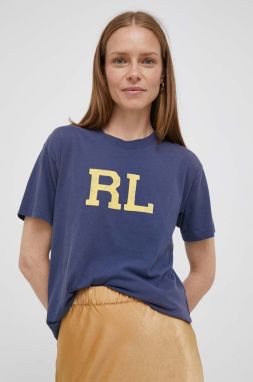 Bavlnené tričko Polo Ralph Lauren tmavomodrá farba