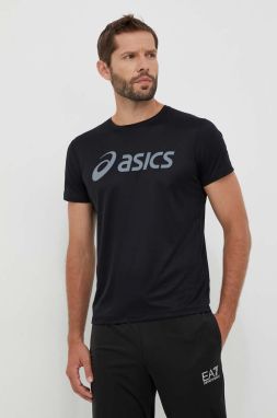 Bežecké tričko Asics čierna farba, s potlačou