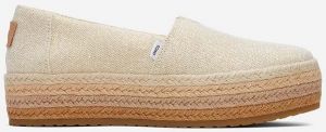 Espadrilky Toms DARK NATURAL béžová farba, na platforme