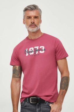 Bavlnené tričko Pepe Jeans Wolf ružová farba, s potlačou