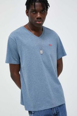 Bavlnené tričko Levi's tmavomodrá farba, jednofarebný