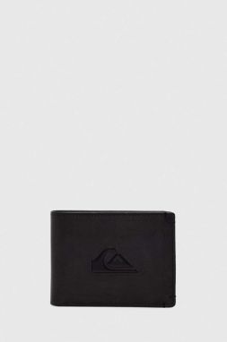 Kožená peňaženka Quiksilver pánsky, čierna farba