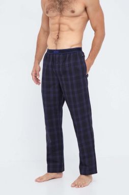 Bavlnené pyžamové nohavice BOSS čierna farba, vzorovaná