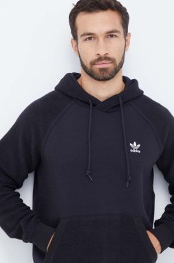 Mikina adidas Originals pánska, čierna farba, s kapucňou, s nášivkou