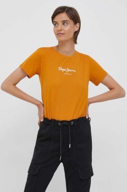 Bavlnené tričko Pepe Jeans Wendys oranžová farba