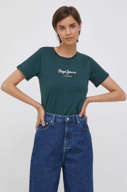 Bavlnené tričko Pepe Jeans Wendys zelená farba