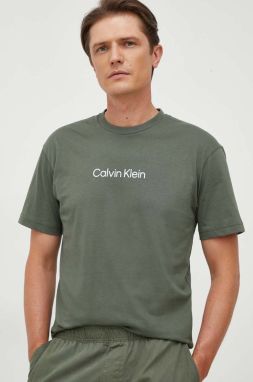 Bavlnené tričko Calvin Klein fialová farba, vzorovaný