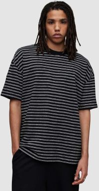 Bavlnené tričko AllSaints RICKY SS CREW čierna farba, vzorované