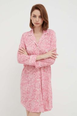 Nočná košeľa Lauren Ralph Lauren dámska, ružová farba