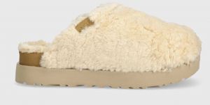 Vlnené papuče UGG Fuzz Sugar Slide béžová farba, 1135132