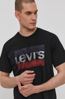 Tričko Levi's 39636.0050-Blacks, pánske, čierna farba, s potlačou