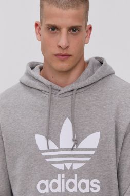 Bavlnená mikina adidas Originals H06669-MGREY/WHT, pánska, šedá farba, s potlačou