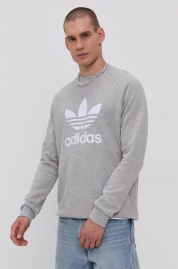 Bavlnená mikina adidas Originals H06650-MGREYH/WHT, pánska, šedá farba, melanžová