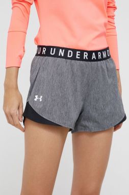 Tréningové šortky Under Armour Play Up Twist 3.0 1349125-819, dámske, čierna farba, jednofarebné, stredne vysoký pás