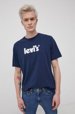 Bavlnené tričko Levi's 16143.0393-Blues, tmavomodrá farba, s potlačou