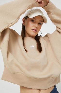 Mikina adidas Originals HJ7868-MAGBEI, dámska, béžová farba, jednofarebná