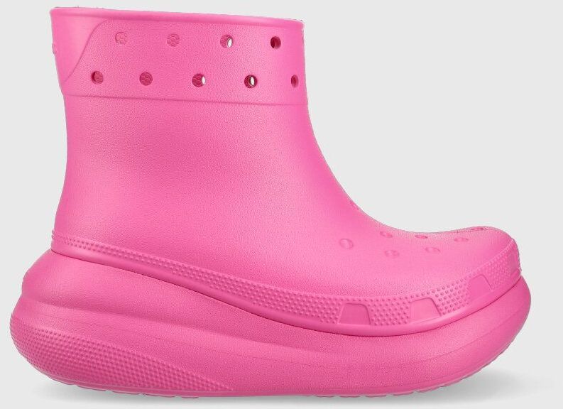 Gumáky Crocs Classic Crush Rain Boot 207946.6UB-6UB, dámske, ružová farba, 207946