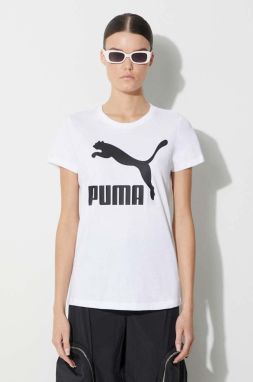 Bavlnené tričko Puma Classic Logo Tee 530076.02-white, biela farba